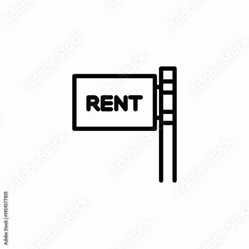 rent banner icon sign vector