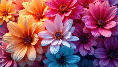 Wallpaper Mural Intricate, overlapping blooms in vibrant hues, seamless, plant Torontodigital.ca