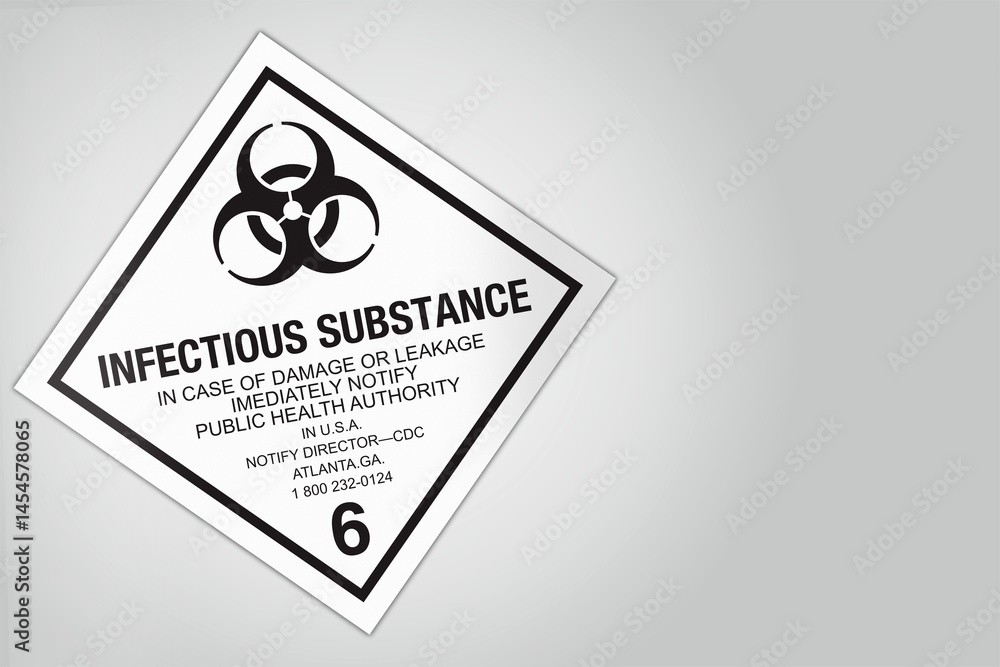 Hazardous Material HAZMAT Diamond Label Marking Placard Shipping Class 6 International Infectious Substance Hazardous Material HAZMAT Diamond Label Marking Placard Shipping Class 6 International Infectious Substance