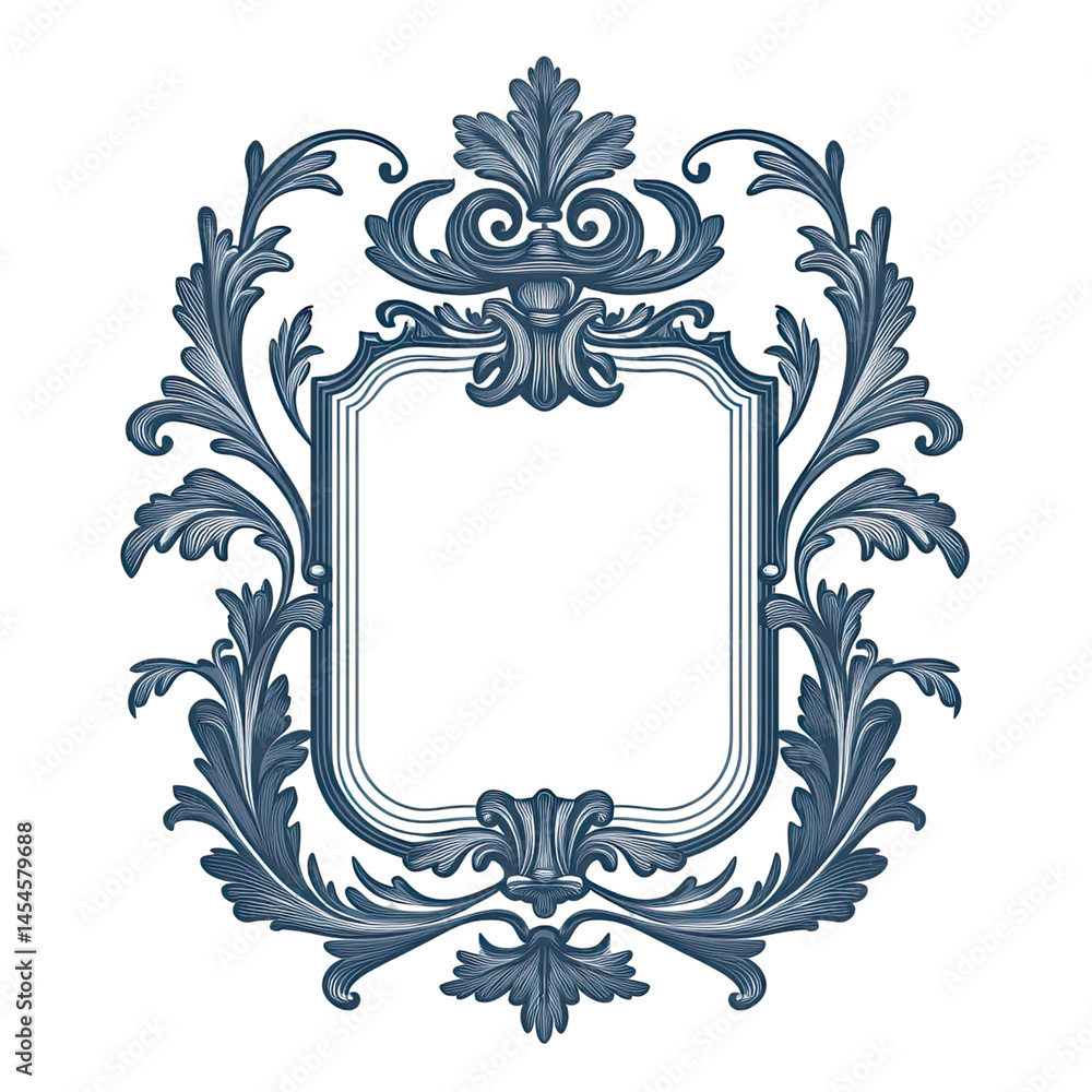 custom made wallpaper toronto digitalDecorative ornate frame with intricate floral elements, featuring a central white space for text on a transparent background.