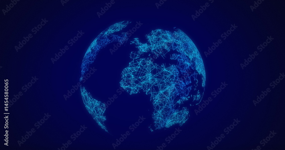 Image of blue globe over blue background Image of blue globe over blue background