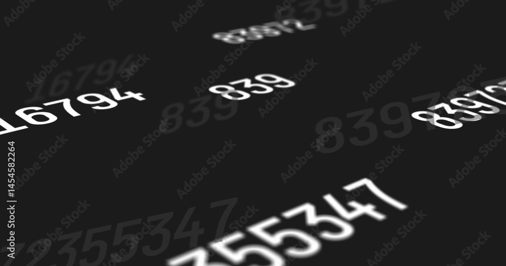 Fototapeta premium Image of changing numbers on black background