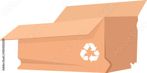 Paper recycle broken box vector illustration 
