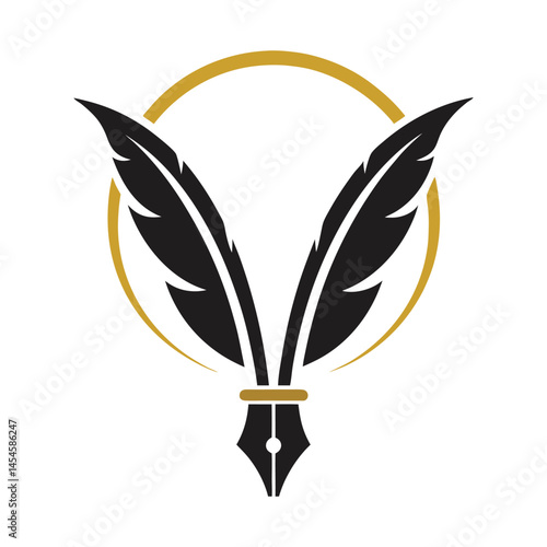 Elegant Quill Pen Vector for Branding.