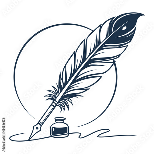 Elegant Quill Pen Vector for Branding.