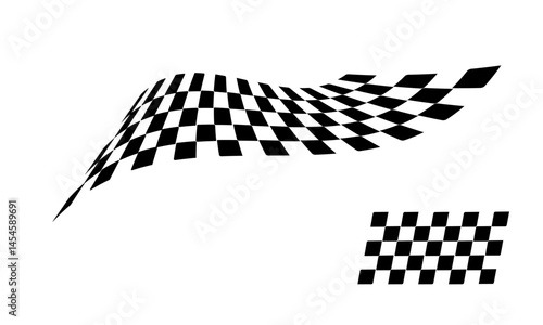 Racing flag vector icon on white background. Checkered flag. start and finish crossed flag. Racing flag.	
