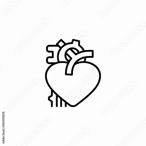 artificial heart icon sign vector