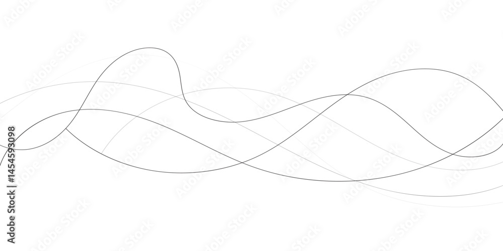 Technology abstract lines on white background. Undulate Grey Wave Swirl, frequency sound wave, twisted curve lines with blend effect Technology abstract lines on white background. Undulate Grey Wave Swirl, frequency sound wave, twisted curve lines with blend effect