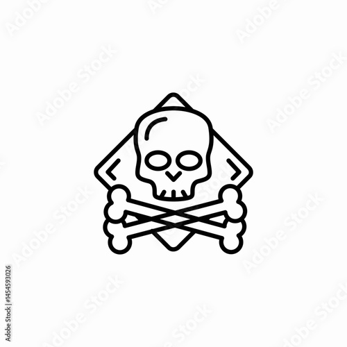 crossbones danger icon sign vector