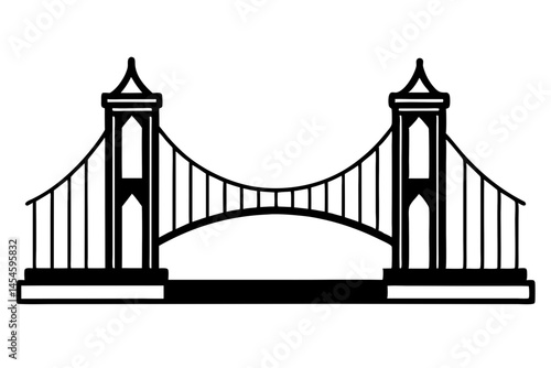 Brooklyn Bridge silhouette vector illustration