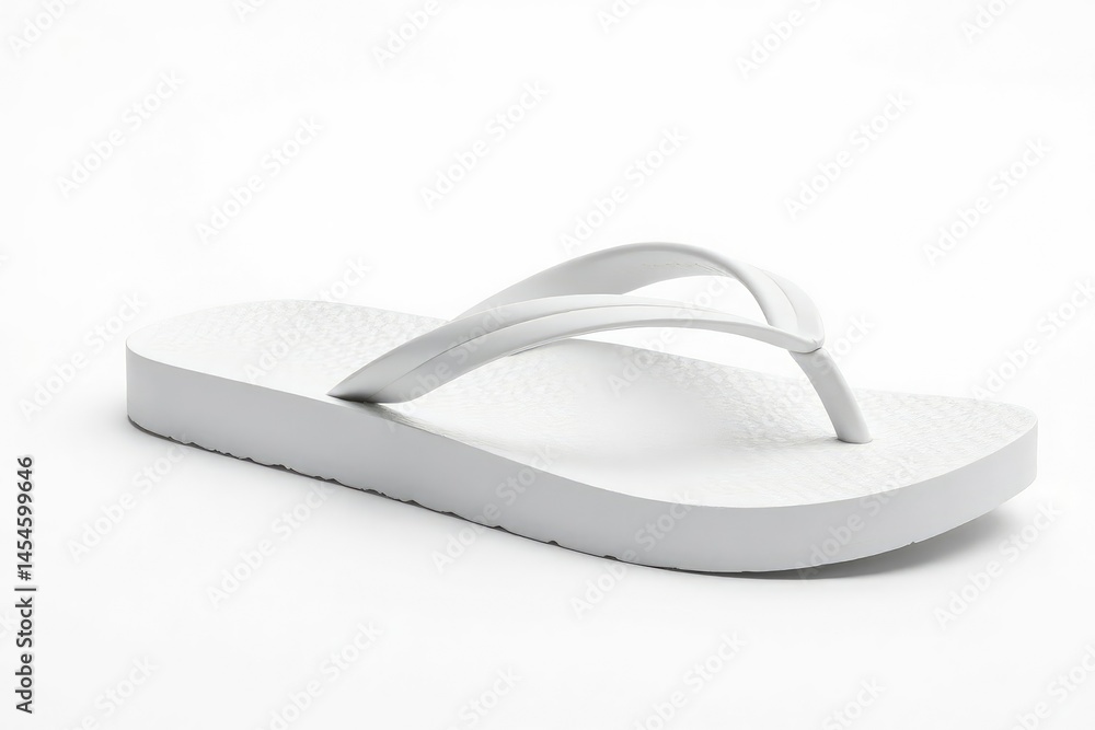 Single white flip-flop, isolated on pure white background, light, fashion Single white flip-flop, isolated on pure white background, light, fashion