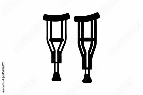 Crutches icon silhouette vector illustration