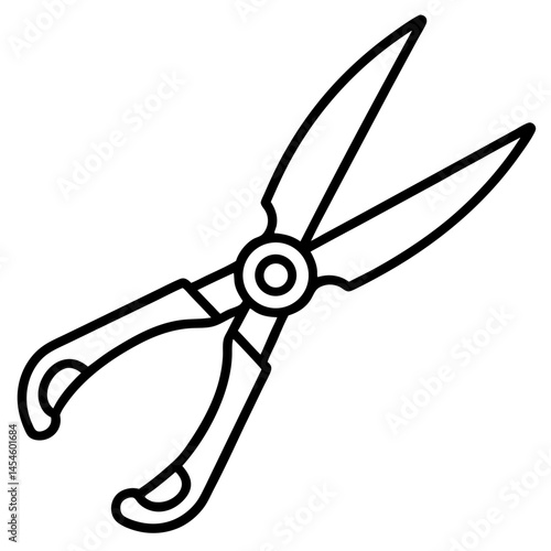 Garden Shears Vector Illustration on White Background