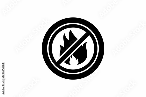 Non Flammable icon silhouette vector illustration