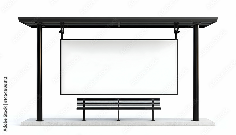 Modern bus stop shelter mockup Modern bus stop shelter mockup