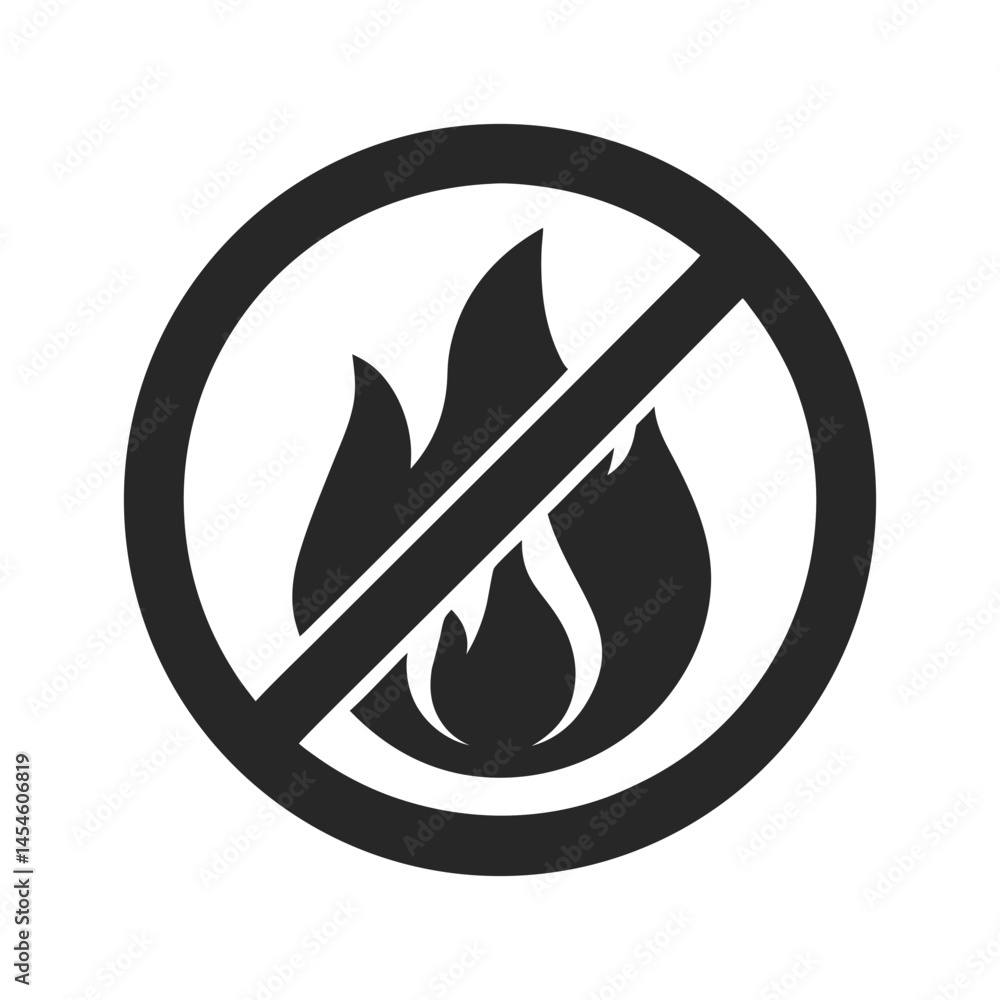Non Flammable icon silhouette vector illustration Non Flammable icon silhouette vector illustration