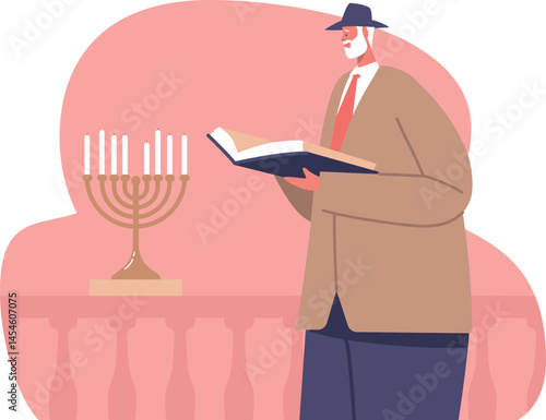 Jew Hebrew man praying vector illustration