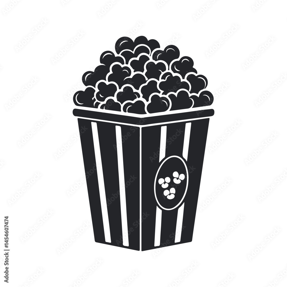 silhouette popcorn icon , popcorn box icon symbol vector on white background silhouette popcorn icon , popcorn box icon symbol vector on white background