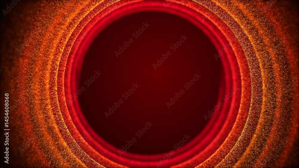 Hypnotic Red Particle Portal VJ Loop. Abstract Concentric Rings Animation 4K