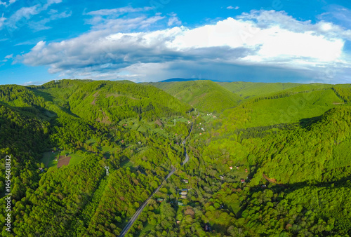 Obraz na płótnie Aerial view of Bucin Pass in Harghita County - Romania w salonie