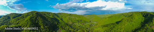 Obraz na płótnie Aerial view of the Harghita Mountains in Transylvania - Romania. w salonie