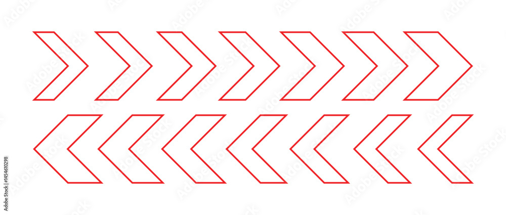 Obraz premium Arrow Red Chevron Symbol Warning Striped Vector. Arrow Stock Vectors and Vector Art.