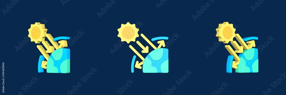 greenhouse effect climate change 3D icon greenhouse effect climate change 3D icon