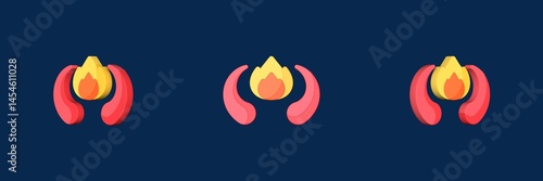 Bild auf Leinwand horns hell 3D icon