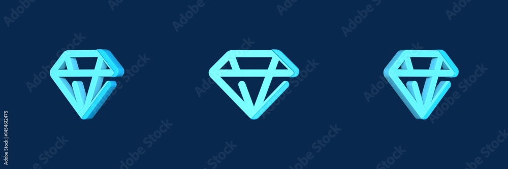 neon diamond miscellany neon elements 3D icon neon diamond miscellany neon elements 3D icon