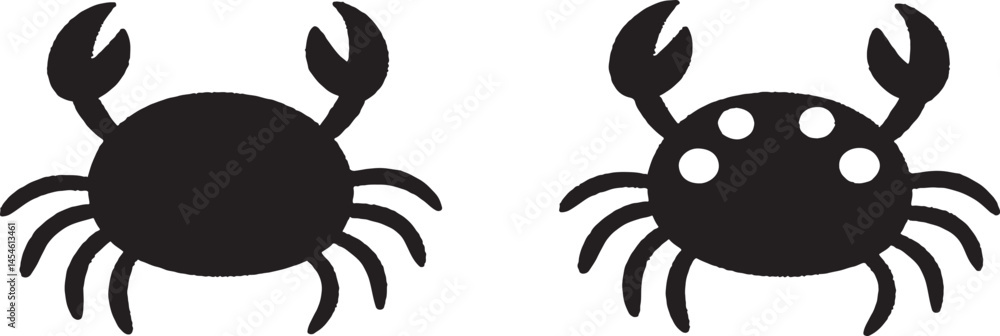 Fototapeta premium Crab icon vector silhouette design illustration