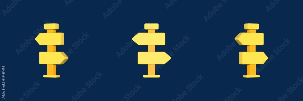 sign post map and navigation 3D icon sign post map and navigation 3D icon