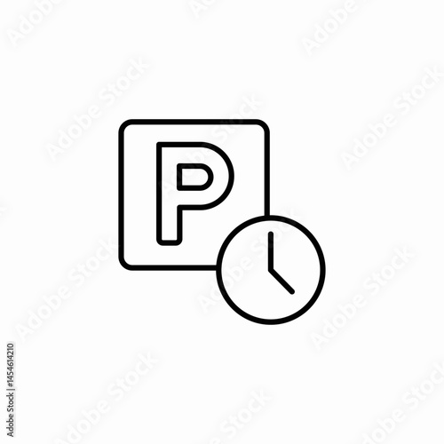 parking timer icon sign vector