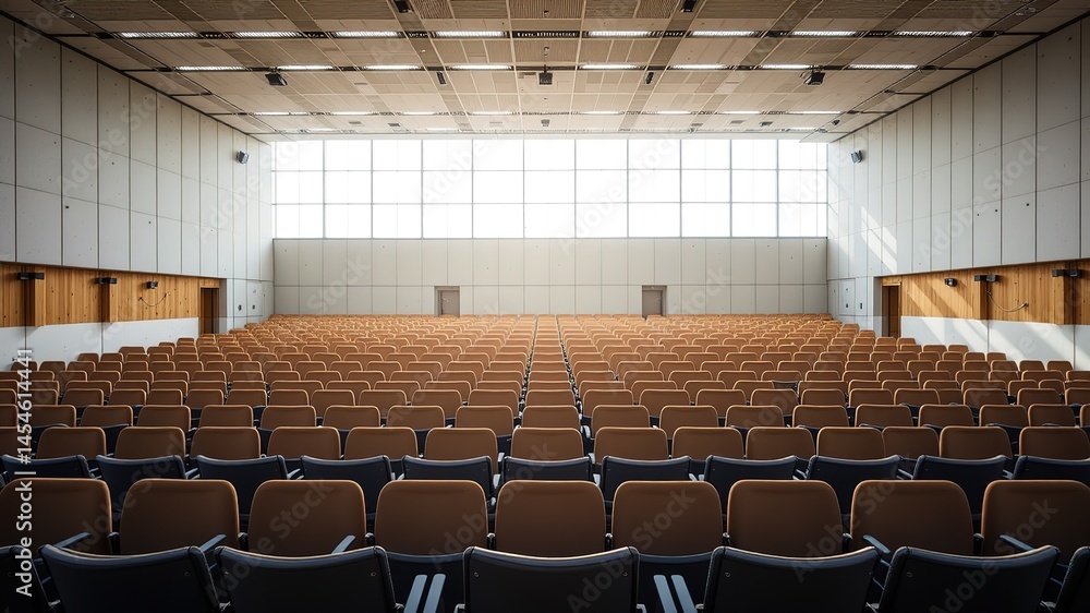 Naklejka premium Empty Lecture Hall - Natural Light Photography Backdrop