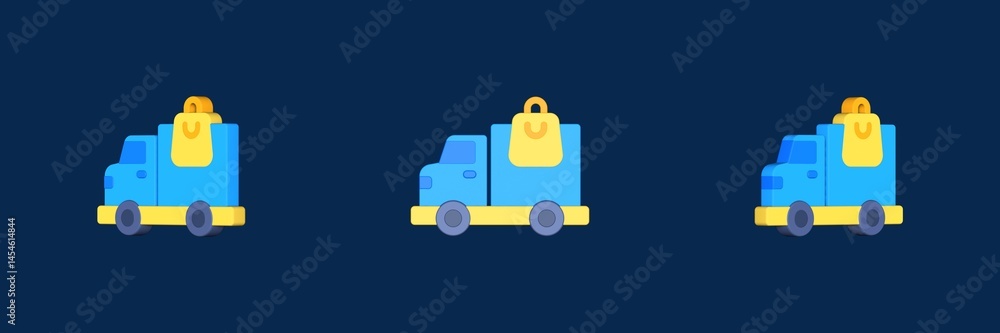 Naklejka premium truck ecommerce 3D icon