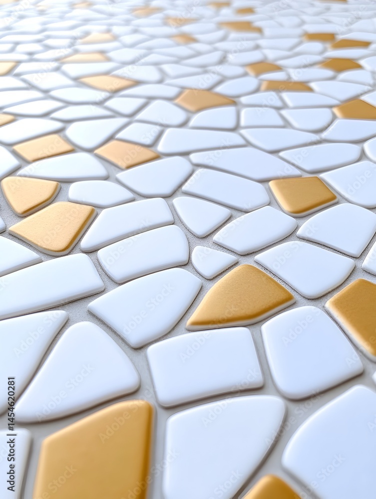 Obraz premium Abstract gold and white irregular mosaic pattern