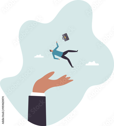 Business support, insurance or emergency money to rescue in economic crisis or investing margin of safety to protect losses.character for design.