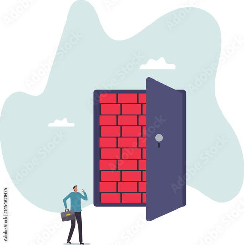Business dead end, no way to exit or big mistake and wrong decision, obstacle and difficulty to overcome.character for design.