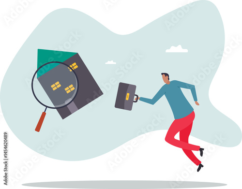 House inspection, home, property and real estate price evaluation, mortgage and loan analysis, search for housing investment.character for design.