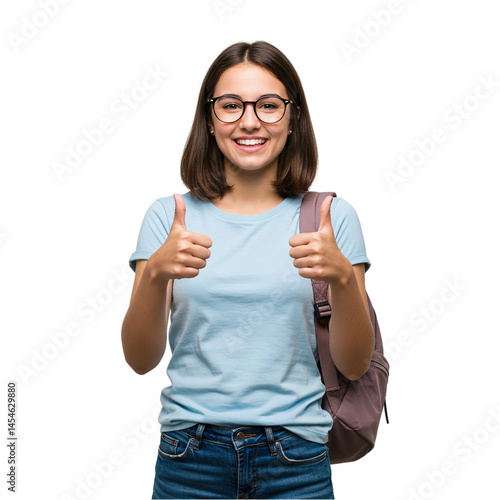 Smiling student with thumbs up 