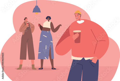 Man having avoiding people crowd