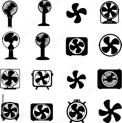 Fan icons. Vector illustration
