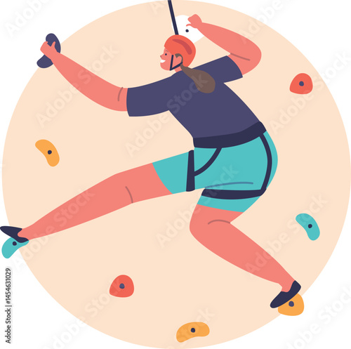 Little rock climber on wall