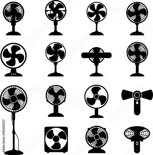 Fan icons. Vector illustration
