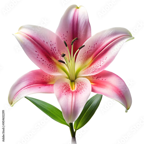 pink lily isolated on white
