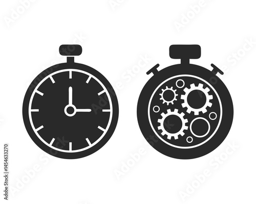Time Clock icon silhouette vector illustration