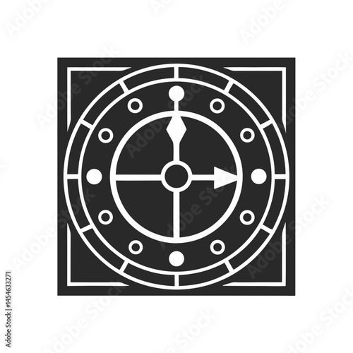 Time Clock icon silhouette vector illustration
