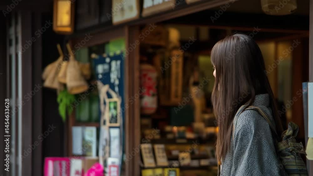 観光する日本人女性 観光する日本人女性