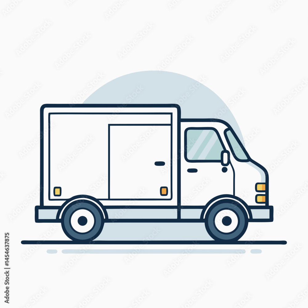 Simple vector illustration of a delivery truck for logistics and transportation concepts Simple vector illustration of a delivery truck for logistics and transportation concepts