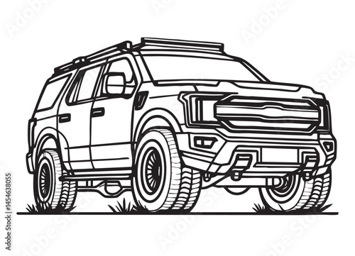 Aggressive SUV Silhouette Illustration for Automotive Enthusiast Designs