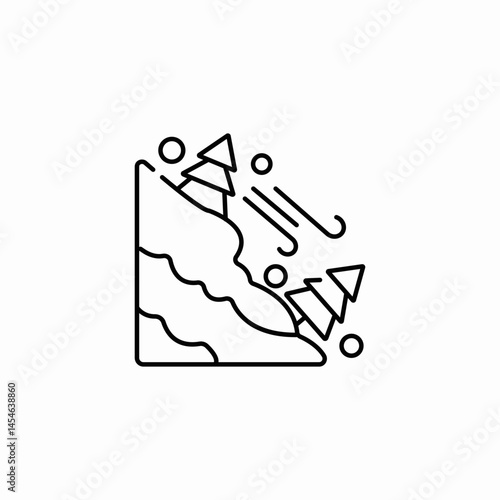 avalanche disaster icon sign vector